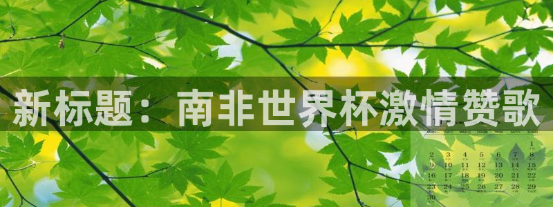 世界杯欧洲区预选赛赛程：新标题：南非世界杯激情赞歌